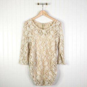 Jessica Simpson Maternity Womens Blouse Ivory Lace